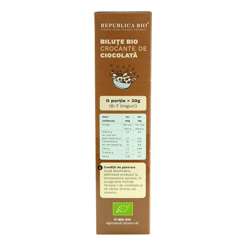 Bilute Bio crocante de ciocolata FARA GLUTEN Republica BIO, bio, 250 g